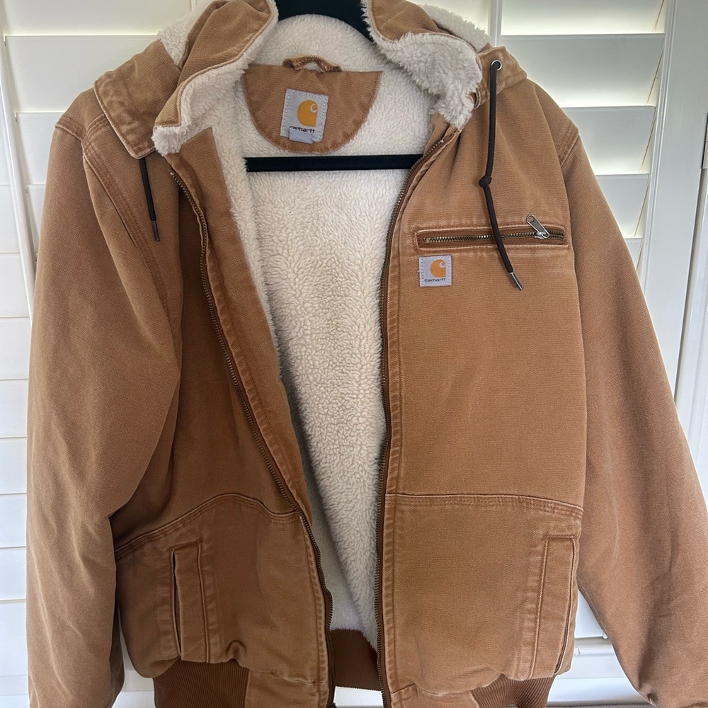 Carhartt Tan Sherpa-Lined Hoodie